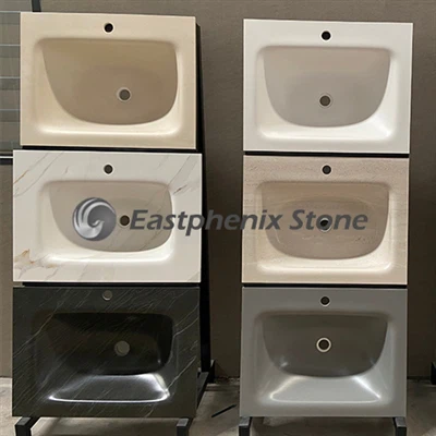 ¿Fregadero integrado curvado en caliente-de piedra sinterizada?